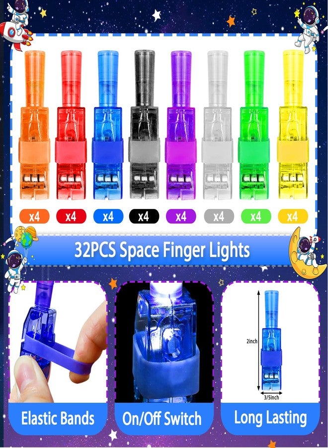 Bamamon 32 Pcs Finger Lights Space Theme Party Favors Decorations, Glow in the Dark Light Up Party Supplies Astronaut Toys Gift Bulk for Kids 3 4 5 8 Boys Girls Birthday Goodie Bag Stuffers Classroom Prizes - Image 3